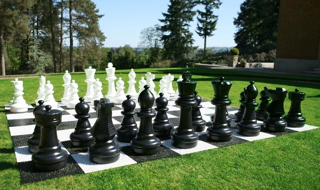 Juego de ajedrez gigante para jardín con tablero de plástico de 25 pulgadas tamaño King
